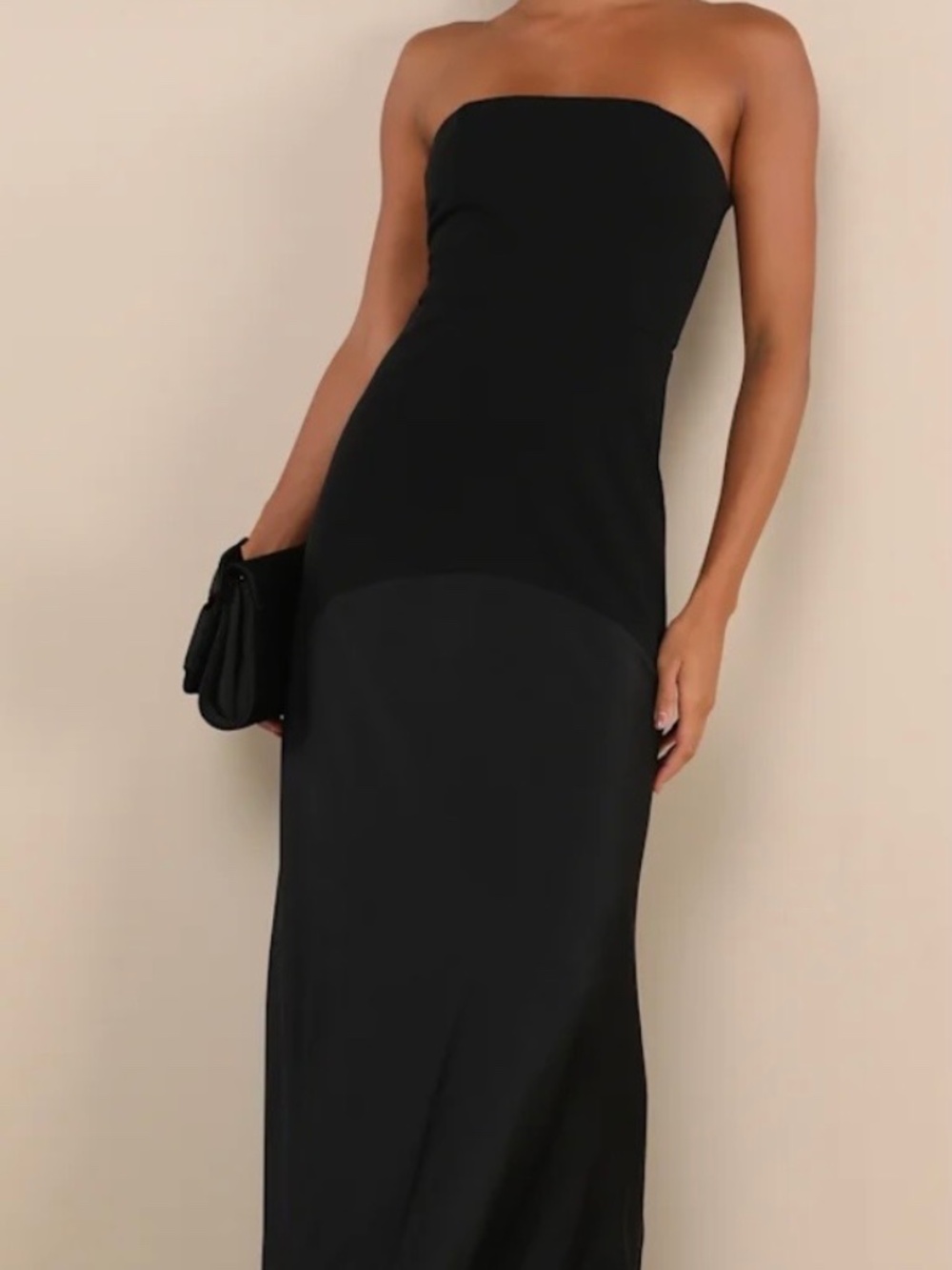 Lulus Compelling Style strapless black dress